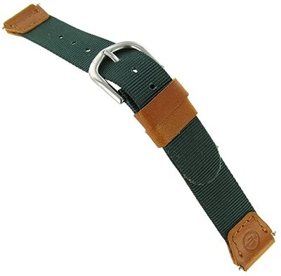 Banda deportiva Timex Expedition Indiglo de 14 mm verde azulado nailon tostado cuero genuino para damas Foto 1 de 3