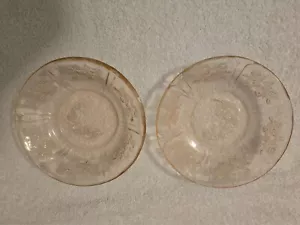 Vtg Pink Depression 5 Inch Berry Bowl 2 pc - Picture 1 of 4