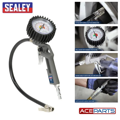 Air Line Tyre Inflator 0-175psi Sealey SA302 Pressure Gauge & 1/4" BSP Connector - Image 1 of 4
