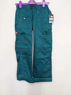 Pantalones Médicos Dickies 9 Bolsillos Gen Flex para Mujer, Talla XXSP, Color ~ Hunter Foto 1 de 4
