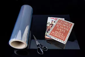 CLEAR ARCHIVAL BOOK JACKET COVER 330mm x 20m roll - acid free film - Imagen 1 de 2