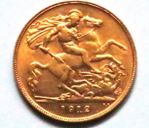 Great Britain. 1912 Half Sovereign.. EF/gEF - Much Lustre - Picture 1 of 2