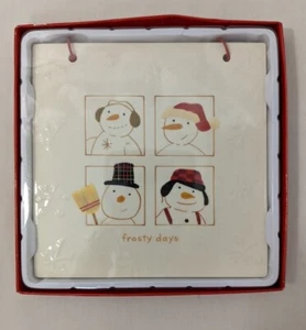 Nuovo in scatola Hallmark pupazzo di neve FROSTY DAYS ceramica da appendere piastrelle sottopiatto decorazione - Foto 1 di 11