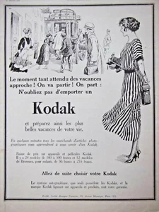 PUBLICITÉ PRESSE 1922 KODAK EN VACANCES N'OUBLIEZ PAS DE L'EMPORTER 24 MODÈLES - Foto 1 di 1