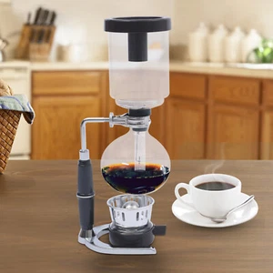 Caffettiera a sifone stile giapponese teiera macchina caffè sottovuoto tipo vetro 8" h - Foto 1 di 12