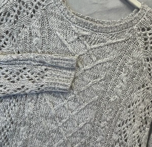 United States Sweaters Women Chunky Cable Knit Sweater M Gray Pullover - Picture 1 of 7