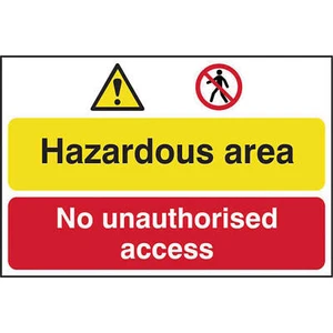 Scan Hazardous Area / No Unauthorized Access PVC Sign 600mm 400mm Standard - Picture 1 of 1
