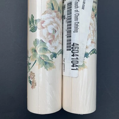 Papel Pintado Vintage Cabbage Roses Marfil Beige Marrón Verde - 2 Rollos Dobles Foto 1 de 4