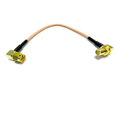 SMA male right angle to SMA female jack RA 90-degree pigtail cable RG316 15cm 6" - Image 1 of 4