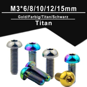 M3*6/8/10~15mm Titan Halbrundkopfschraube Sechskantschraube mit Innensechskant - Picture 1 of 26