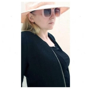 Anine Bing Women's Tweed Zip Up Jacket Long Sleeve Pockets Black Size Small - Picture 1 of 8