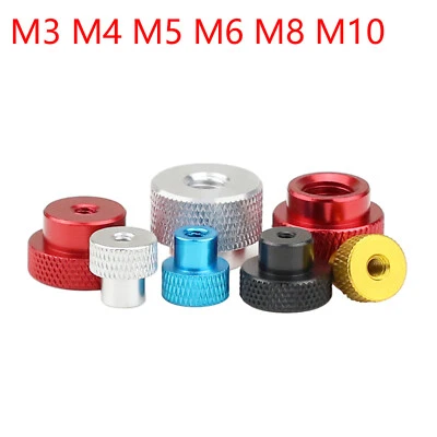 Rändelmutter M3 M4 M5 M6 M8 M10 Durchgangsloch Aluminium hohe Form Raendelmutter - Bild 1 von 4