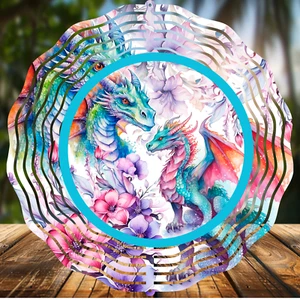 Dragon, Mom n Baby, Wind Spinners 8" Sublimated, High Quality Aluminum (ws6) - Picture 1 of 1
