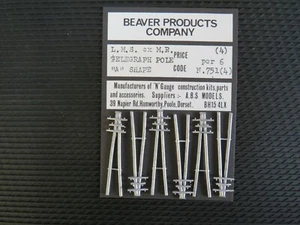 STÄRKE N BIBERPRODUKTE N.751 L.M.S. TELEGRAPHENMASTEN ""A"" FORM x 6 WEISSMETALL - Bild 1 von 2