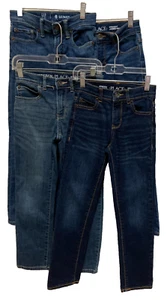 LOT of 4 Pair Boys Blue Denim Jeans-Place Straight & GAP Skinny (Size 8 Slim) - Picture 1 of 13