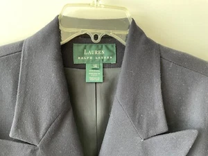 Vintage Lauren Ralph Lauren Gr. 14 marineblau zweireihig Crown Crest Wollblazer USA - Bild 1 von 3