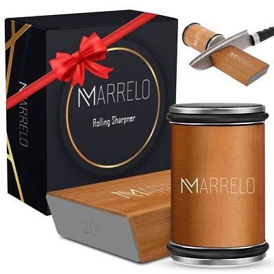 MARRELO Rolling Knife Sharpener-Diamond & Ceramic Knife Sharpening Kit with 15/20 Angles