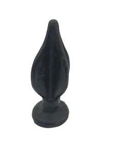 Vintage 5" Cast Iron Finial Topper Leaf Design Metal Tip Fence Decorative - Picture 1 of 5