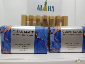 Jabones en barra de manteca de karité de pizarra limpia Bath & Body Works para hombre 2 piezas con fotos GRATIS - Imagen 1 de 1
