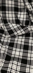 Black White Grey Tartan Poly-Viscose Fabric 58’’ PRICE PER METER - Picture 1 of 2