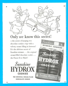 Sunshine Hydrox cookies chocolate bakers dessert snack vintage print ad 1951 - Picture 1 of 3
