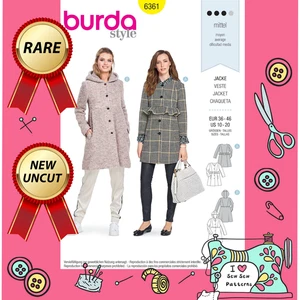 Burda 6361 Sewing Pattern 2x Women's Woollen Coat Size 10-20 - Picture 1 of 13