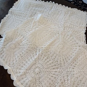 Vintage Blarney Linens Irish Crochet Cotton Granny Square White Pillow Cover 2 - Picture 1 of 4
