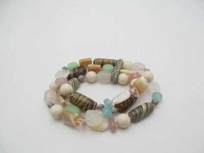 Lia Sophia великолепный розовый синий и мятный натуральный полный камень стекла слой браслет - Изображение 1 из 4