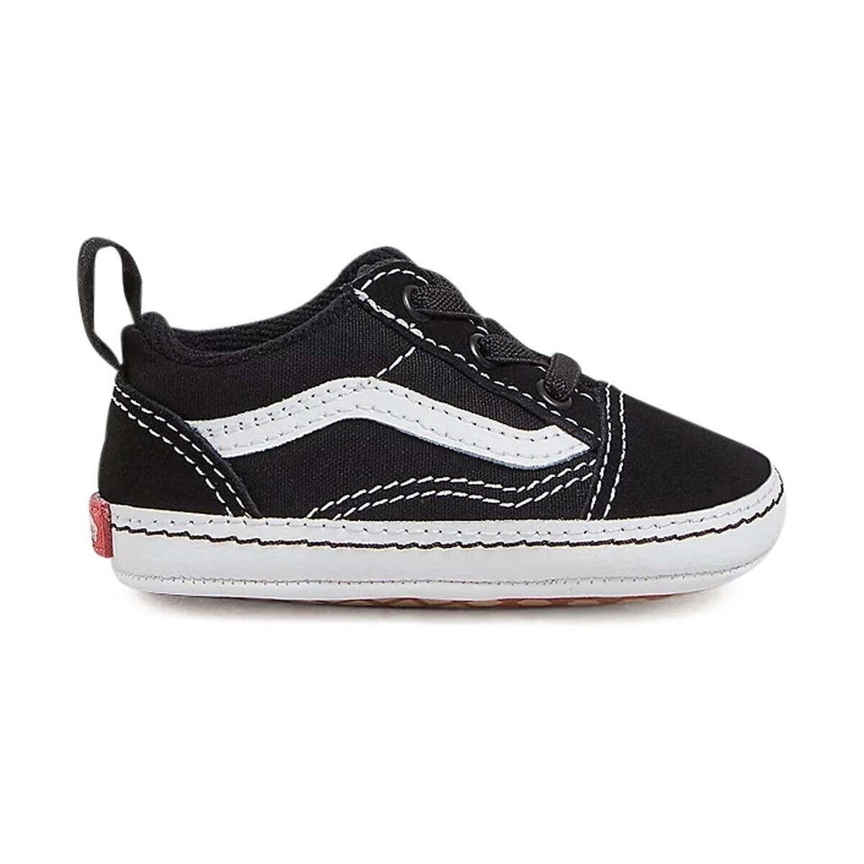 VANS Old Skool Crib Baby Boys Shoes Size 4 Color Black/true White