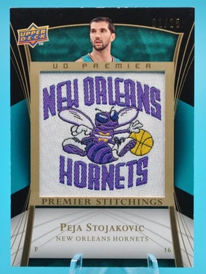 2007-08 UD Premier Peja Stojakovic Premier Stitchings Hornets Gold 1/25 SSP - Image 1 of 2