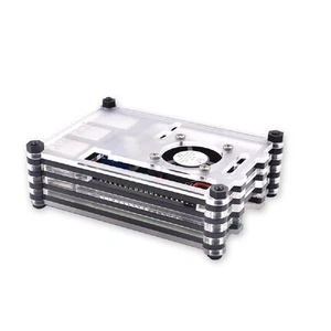 9 Layers Acrylic Transparent Case with Cooling Fan for Raspberry Pi 3B+ New - Photo 1/9