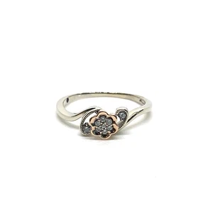 Anello da donna con pietra bianca in oro bianco 10 carati 2,1 g misura:8 (EPJ024387) - Foto 1 di 6