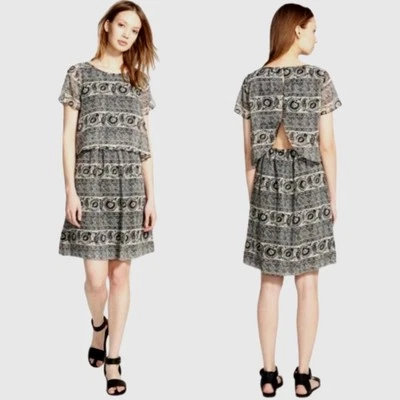 Vestido Madewell Seda Dos Piezas Recortado 00 Negro Seda Paisley Boho Chic Foto 1 de 4