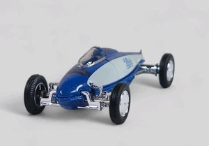 BELLY TANKER RACER VINTAGE Diorama Collectible DieCast Model Car 1:64 Blue LOOSE - Picture 1 of 8