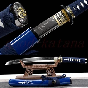 Katana Small Short Sword Japanese Sword Clay Tempereing T10 Sharp Wakizashi - Picture 1 of 7