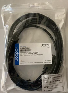 Addon 10ft USB 2.0 A-Male to USB 2.0 B-Male Black Cable - USBEXTAB10 - Picture 1 of 5