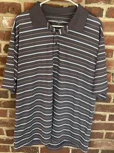 Polo de golf Pebble Beach Performance - gris/azul a rayas para hombre talla 2XL preppy - Imagen 1 de 6