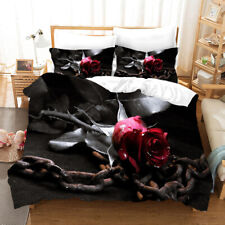 Gothic Chain Rose Duvet Quilt Cover Single King Pillowcase Bedding Set