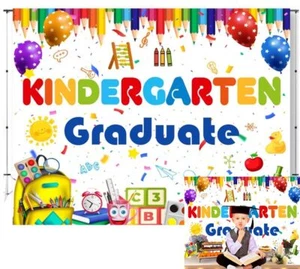 Preschool Kindergarten Graduation Backdrop 10x8ft School Party Studio Decor - Picture 1 of 9