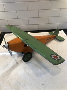 vintage pressed steel toy airplanes