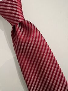🆕 Donald Trump Signature Collection Red Silver Stripe Handmade Silk Blend Tie