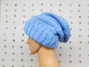 Brook + Bay Slouchy Cable Knit Cuff Beanie Light Blue - Picture 1 of 6