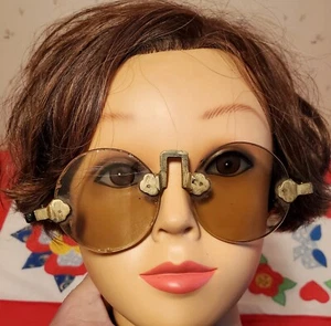 RARE - Antique Round Glass Sun Glasses Hippie Steampunk Old Vintage Handcrafted. - Picture 1 of 6
