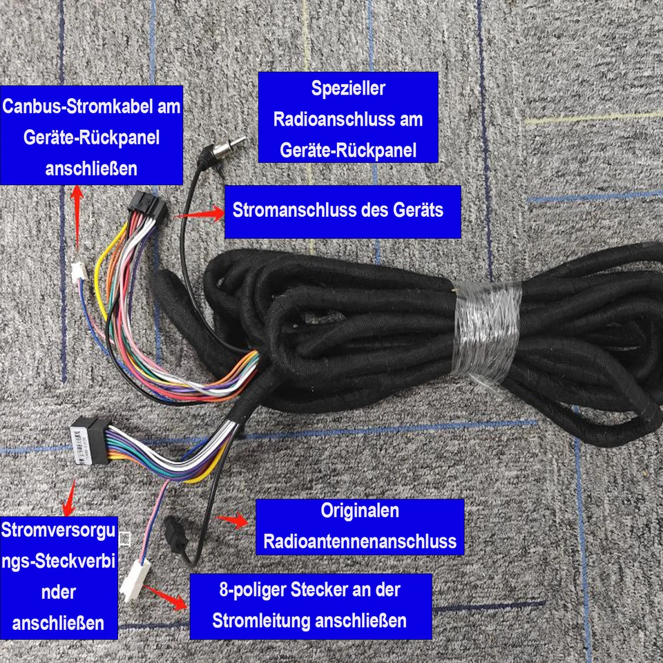 Para BMW E39 Serie 5 Serie 7 E38 X5 E53 6M Radio Conexión Cable Quadlock Extensión