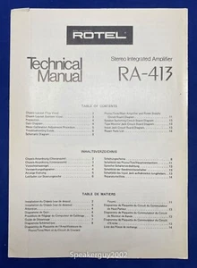 Original Rotel RA-413 Stereo Einbauverstärker Technische Anleitung - Bild 1 von 1