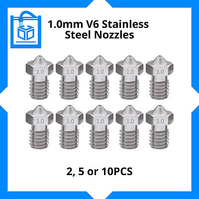 1.0MM V6 Stainless Steel 3D Printer Extruder Nozzle (2, 5 Or 10PCS) 1.75mm • 3.65£