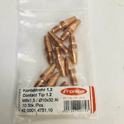 BOLSA DE 10 FRONIUS AL. 420001475110 CONSEJO DE CONTACTO 1.2 / M8X1,5 /ჶ10X32  Foto 1 de 4