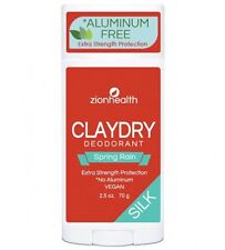 Zion Health ClayDry Silk Deodorant Spring Rain 2.5 oz Stick