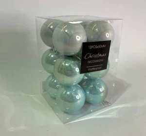 Weihnachtskugeln Christbaumkugeln Weihnachtsdeko Weihnachtsschmuck Blau 12x 6cm - Bild 1 von 3