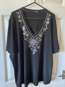 Ladies Black Sequin Top By Bm In Large - Picture 1 of 1